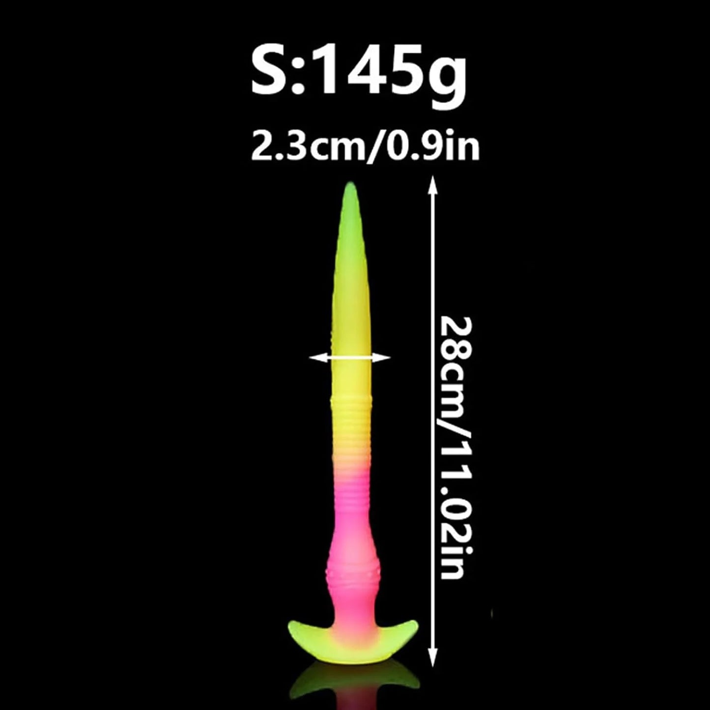 Soft Silicone Anal Plug Super Long Luminous Dildo for Prostate Massage Anal Training Glows in the Dark for Beginner