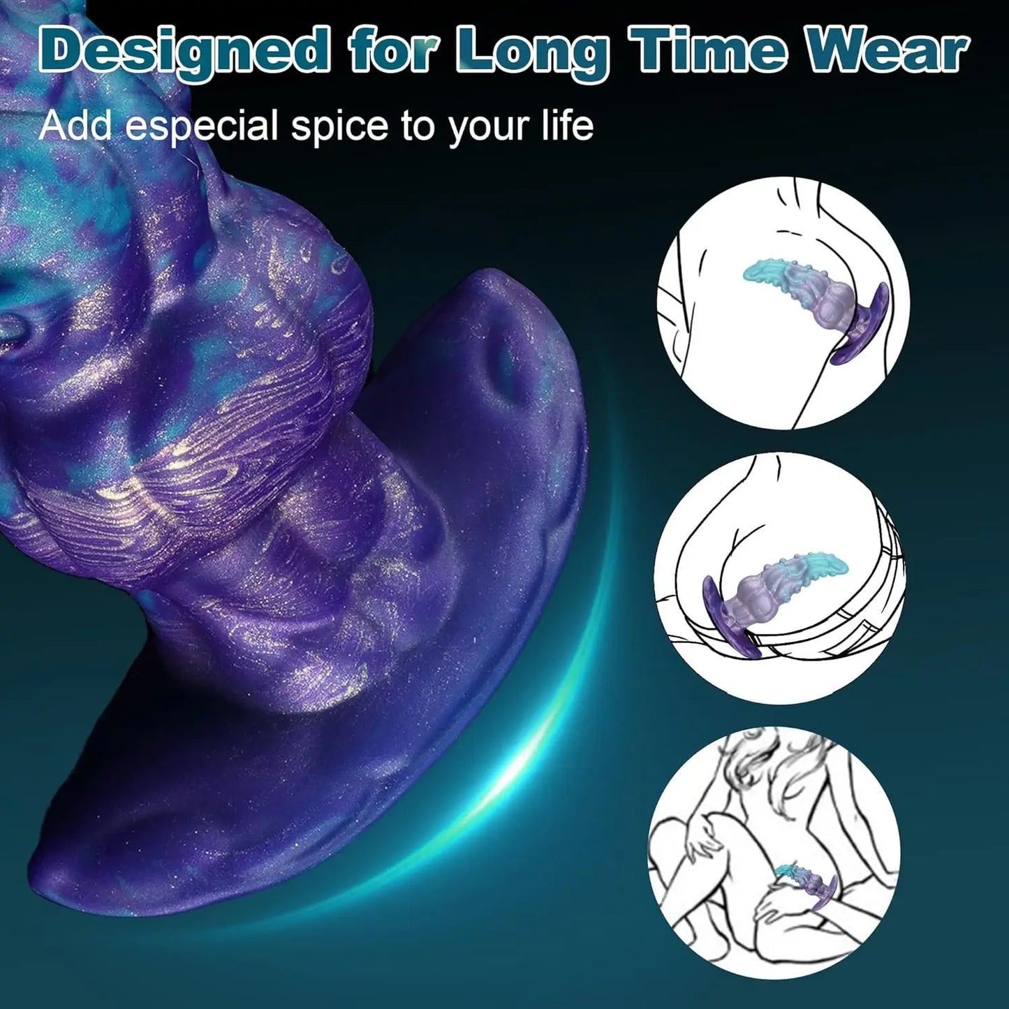 Cheap Sexual Product Octopus Tentacle Penis Luminous alien Anal Plug Vagina Dildo Soft Skin Silicone Wearable Anal Plug for Men
