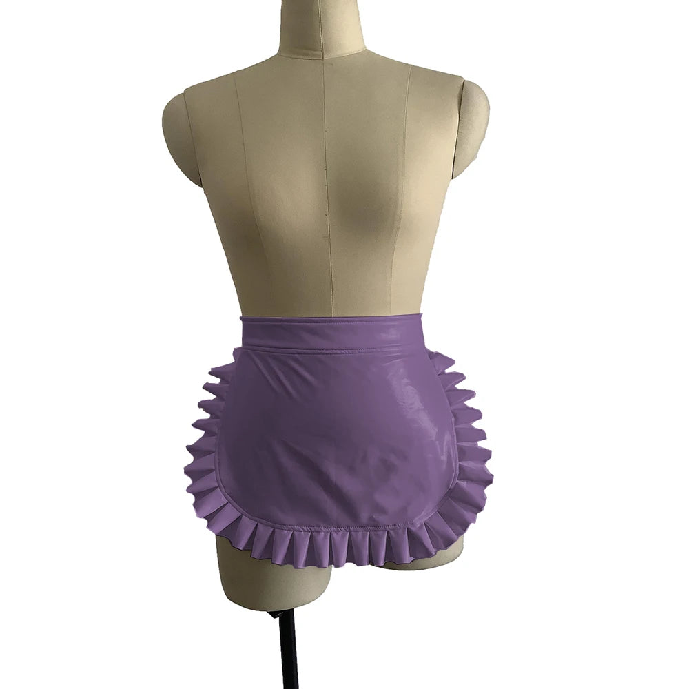 23 Colors High Quality Sexy Lolita Maid Cosplay Costume Japanese Style Ruffled Apron Women Cute PVC Apron Novelty Uniform Props