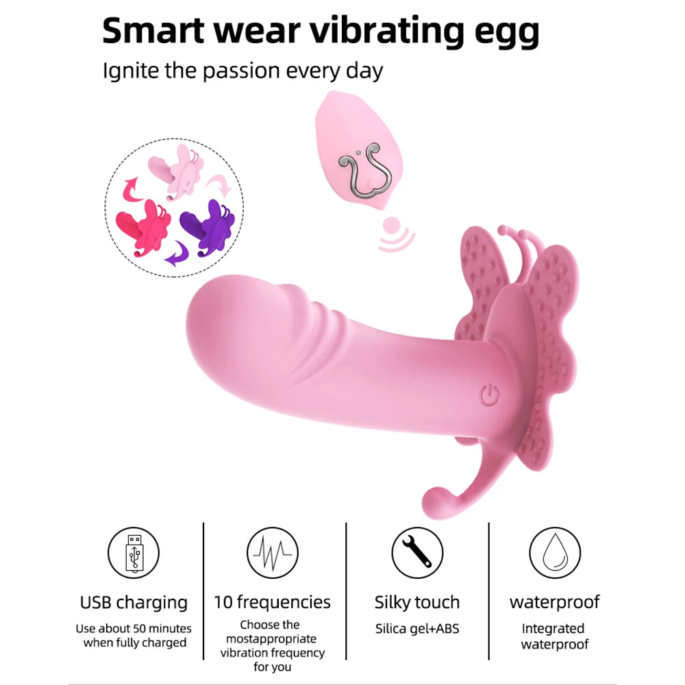 ASHBURNS Remote Control Wearable Vibrator Invisible Butterfly lingerie