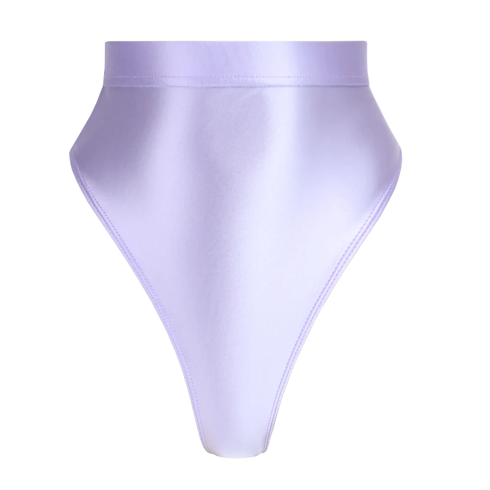 High Waist T-Shaped Short Pants for Women, Shiny Glossy, Monochrome Bikini Tights, High-Fork Briefs, Sexy Underpants, All Season