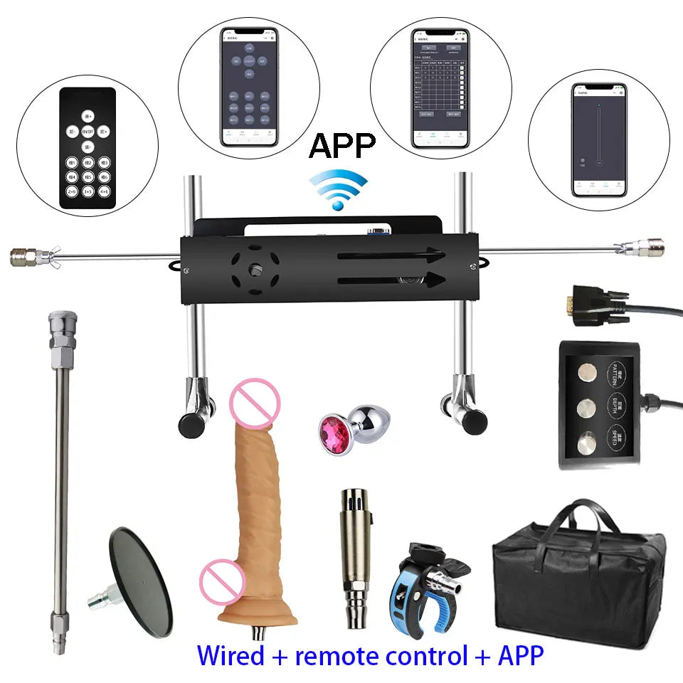 NEW Wireless APP Sex Machine with Amazing Features,Powerful,All Angle Adjustable,No Moveback Machine,200W motor, stroke 15cm
