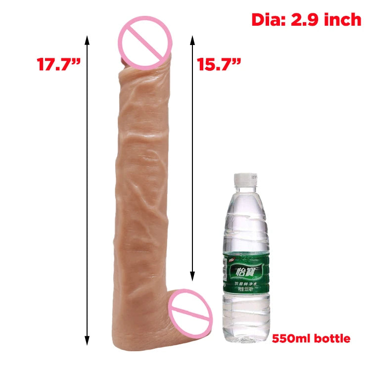 17.7" Thick Wide Xxxl Giant Massive Dildo Cock 15.7" legendary king Size Monster Realistic extra Huge Colossal MONSTER