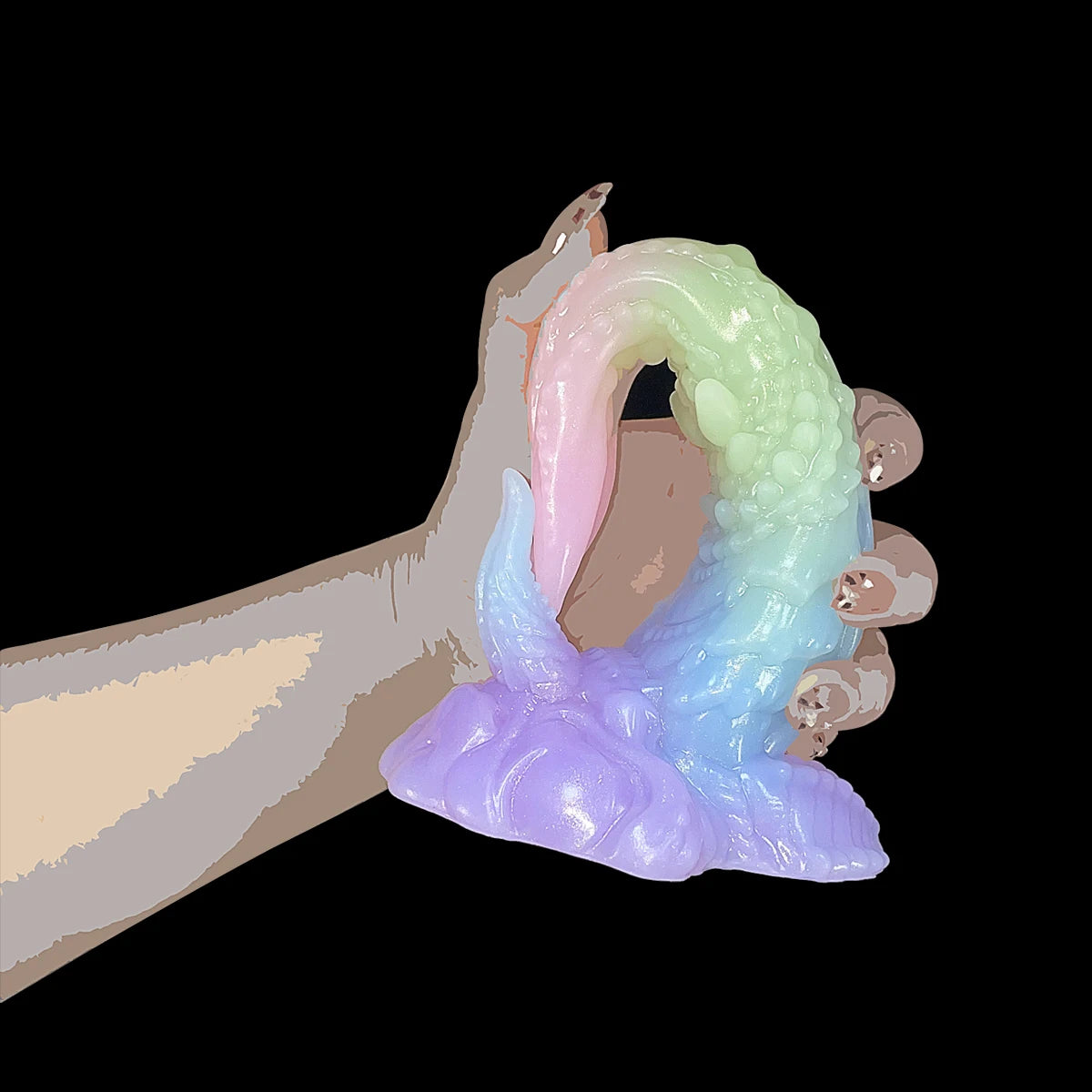 Big Monster alien Luminous Double Headed Tongue Dildo with Suction up Silicone Dragon Dildo Glow in the Dark Dinosaur Anal Plug