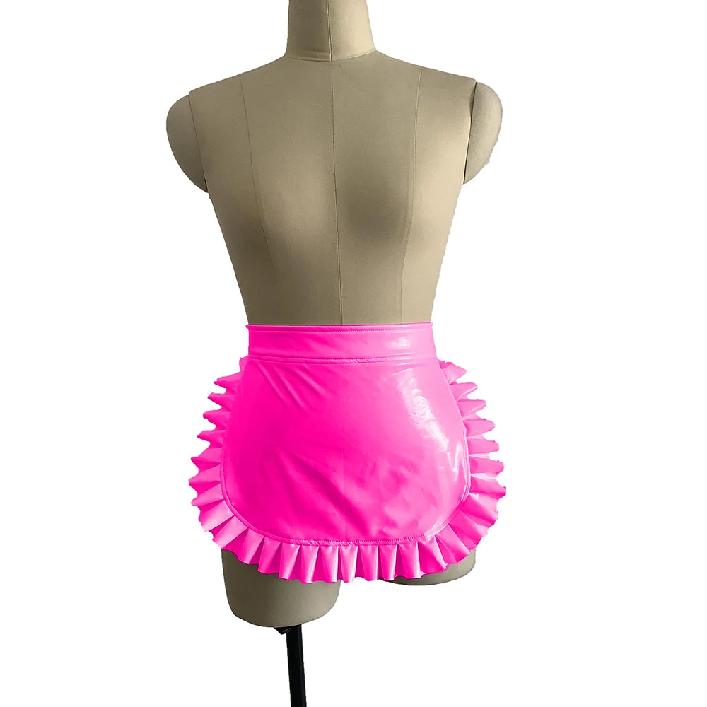 23 Colors High Quality Sexy Lolita Maid Cosplay Costume Japanese Style Ruffled Apron Women Cute PVC Apron Novelty Uniform Props