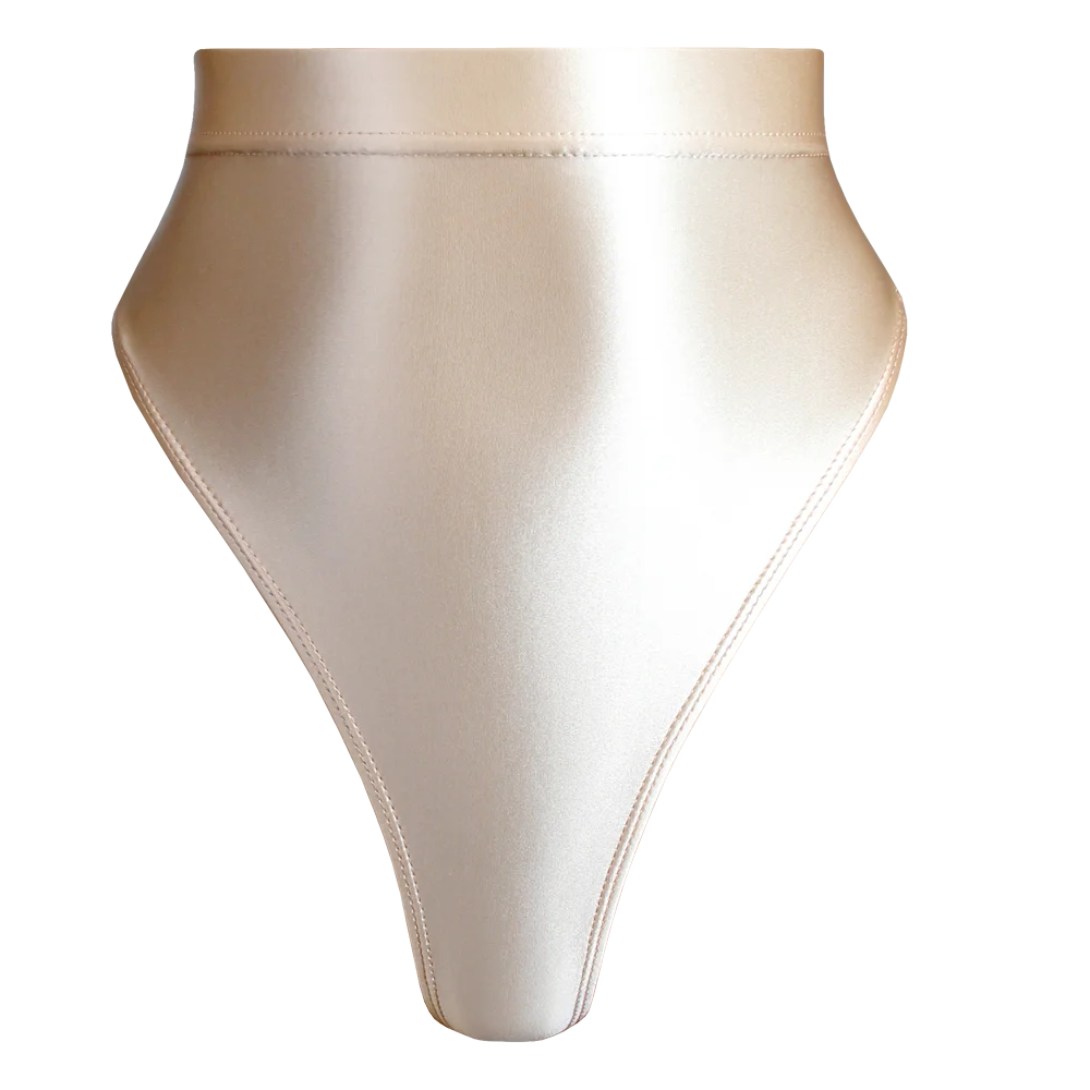 High Waist T-Shaped Short Pants for Women, Shiny Glossy, Monochrome Bikini Tights, High-Fork Briefs, Sexy Underpants, All Season