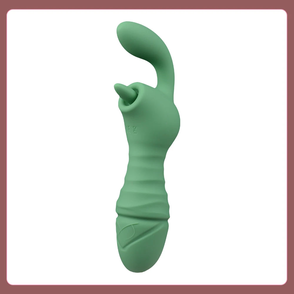 ASHBURN Clit Sucking Stimulation Dildos with 10 Powerful Vibrations Vagina Massager Liquid Silicone Sex Toys Double Head Vibrating