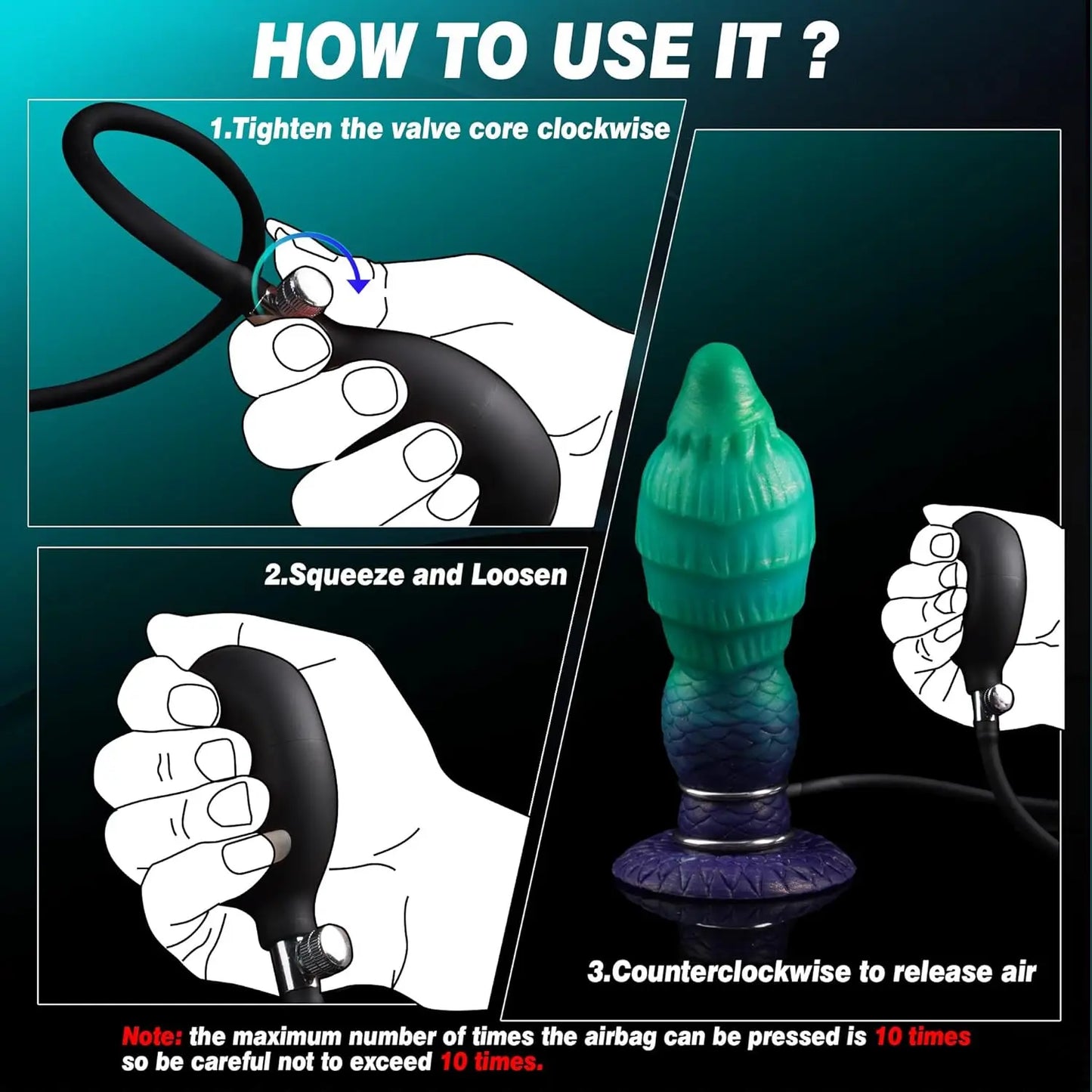 Big Fantasy Monster alien Inflatable Dildo with Suction Cup Large Realistic Silicone Inflating Dildo Sex Toy for Female Women