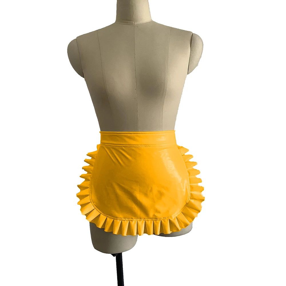 23 Colors High Quality Sexy Lolita Maid Cosplay Costume Japanese Style Ruffled Apron Women Cute PVC Apron Novelty Uniform Props