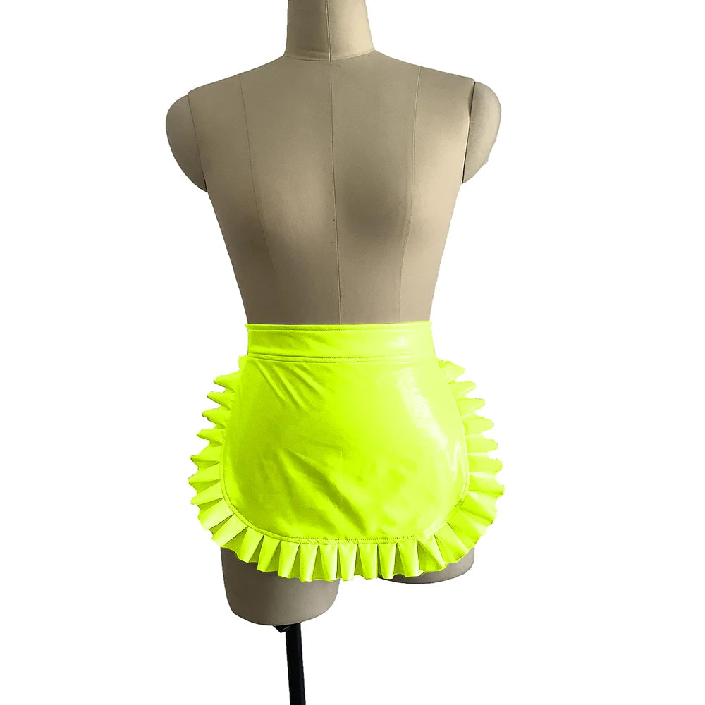 23 Colors High Quality Sexy Lolita Maid Cosplay Costume Japanese Style Ruffled Apron Women Cute PVC Apron Novelty Uniform Props