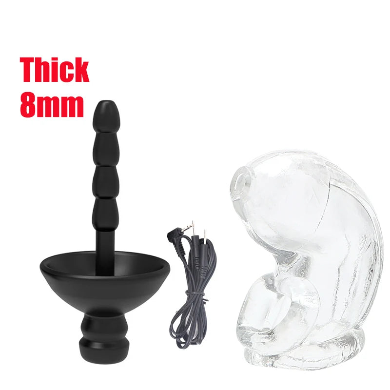 Electric Shock Penis Plug Cock Ring Chastity Cage Penis Electric Stimulator Bdsm Extreme Tazer Masturbator Male Urethral Dilator
