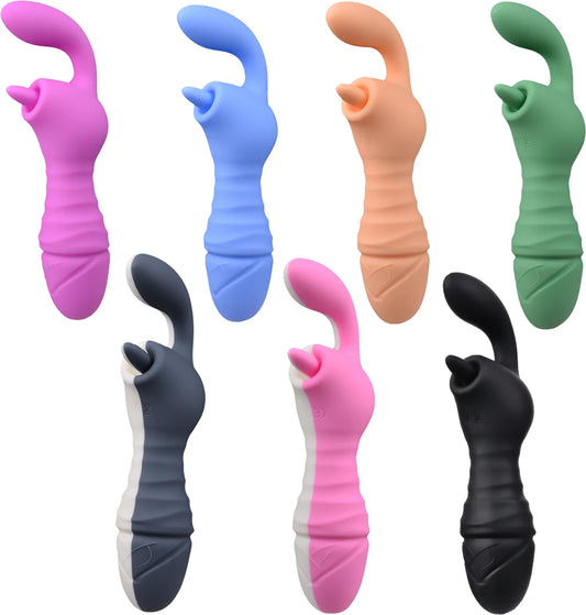 ASHBURN Clit Sucking Stimulation Dildos with 10 Powerful Vibrations Vagina Massager Liquid Silicone Sex Toys Double Head Vibrating