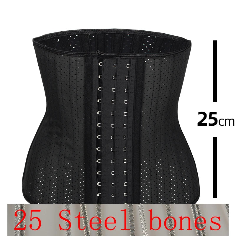 Latex Waist Trainer 25 Steel Bone Women Binders And Shapers Corset Modeling Strap Body Shaper Colombian Girdles Slimming Belt