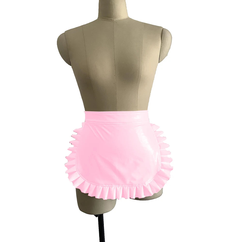 23 Colors High Quality Sexy Lolita Maid Cosplay Costume Japanese Style Ruffled Apron Women Cute PVC Apron Novelty Uniform Props