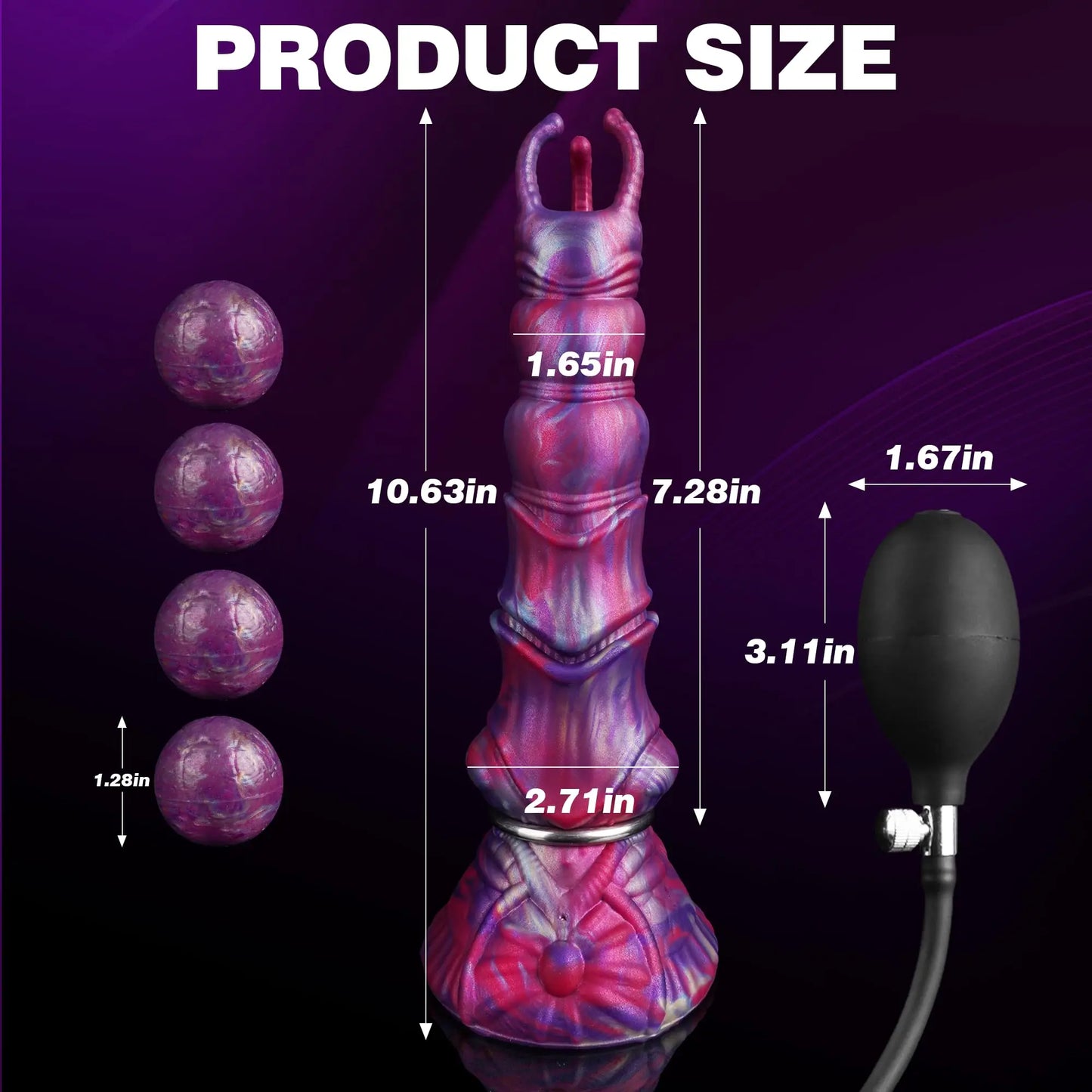 Monster Fantasy Ovipositor Dildo with 4 Eggs Big Dog Knot Horse Cock Dildo with Inflatable Pump Anal Toys Adult Sex Toys for Men