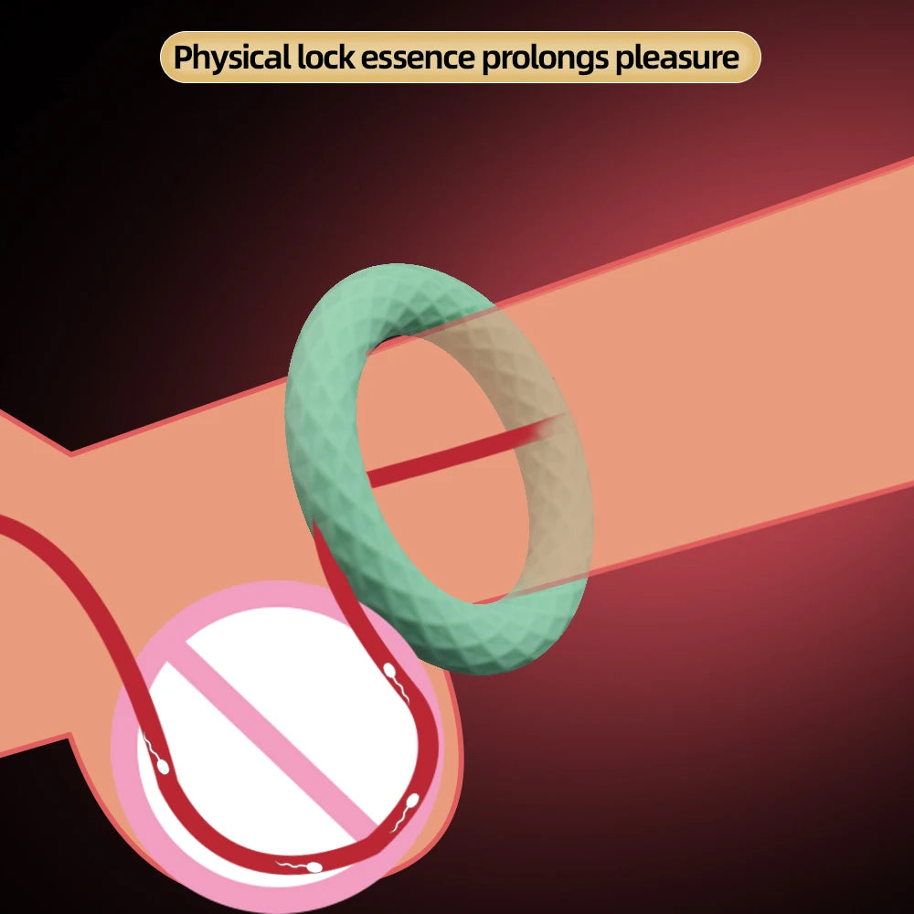 ASHBURN Locking Penis Ring Cock Ring Enlargement Delayed Ejaculation Liquid Silicone Sex Toys for Men
