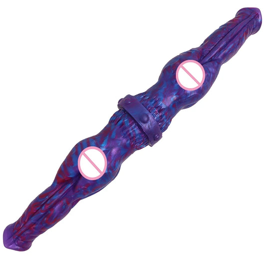 Hot-selling New Item Liquid Silicone ASHBURN COTTON CANDY COLLECTION Double-head SWORD with New Blue Demon Colour in Purple and Blue