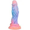 Realistic Silicone Anal Plug Alien Dildo Monster Fantasy Dragon Dildo with Suction Cup Luminous Penis Adult Sex Toys for Women