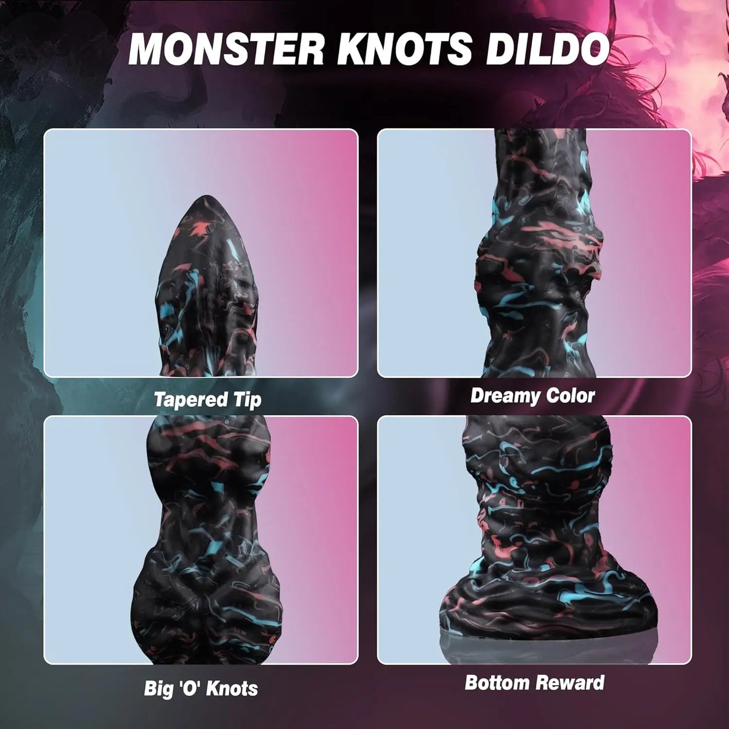 Fantasy Knot Dildo Thick Knotted Monster Dildo with Suction Cup Huge Butt Plug Large Alien Toy for Beginner Sex Toys for Men