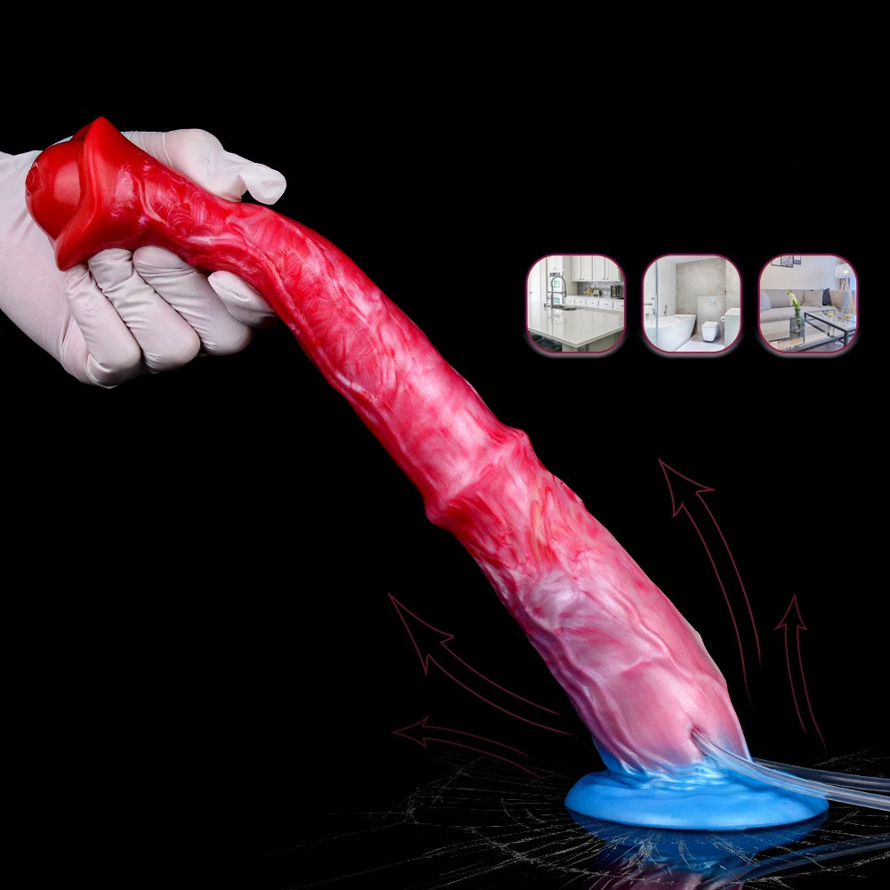 ASHBURN™ Squirting + Inflatable Knot Fantasy Plug – Mixed Silicone Power Toy
