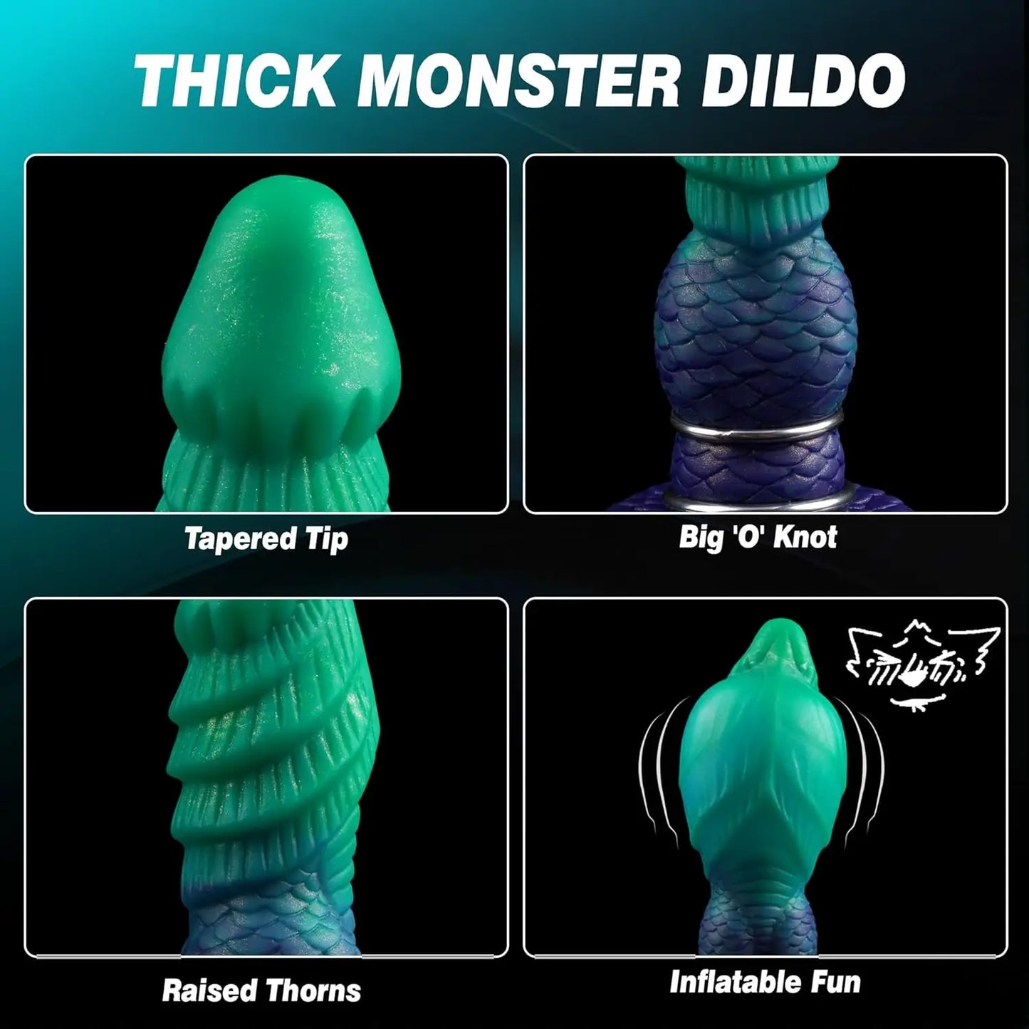 Big Fantasy Monster alien Inflatable Dildo with Suction Cup Large Realistic Silicone Inflating Dildo Sex Toy for Female Women