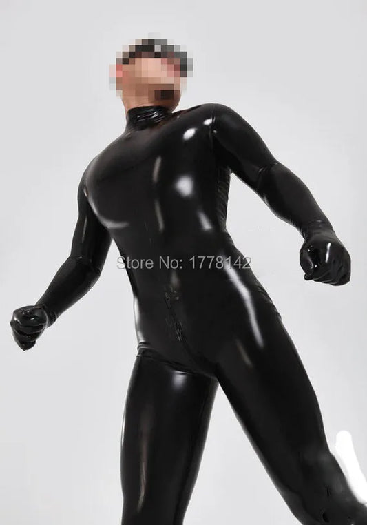 LATEX CATSUIT WITH GLOVES TOES toe Sock Catsuits / Man Latex Catsuit