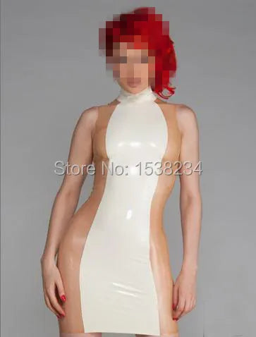ASHBURN Latex Dress Transparent & White Rubber Dress Summer Dress Party Wear