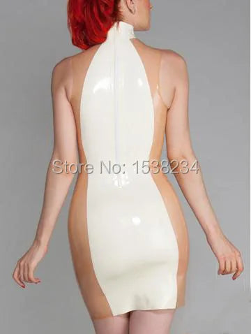 ASHBURN Latex Dress Transparent & White Rubber Dress Summer Dress Party Wear