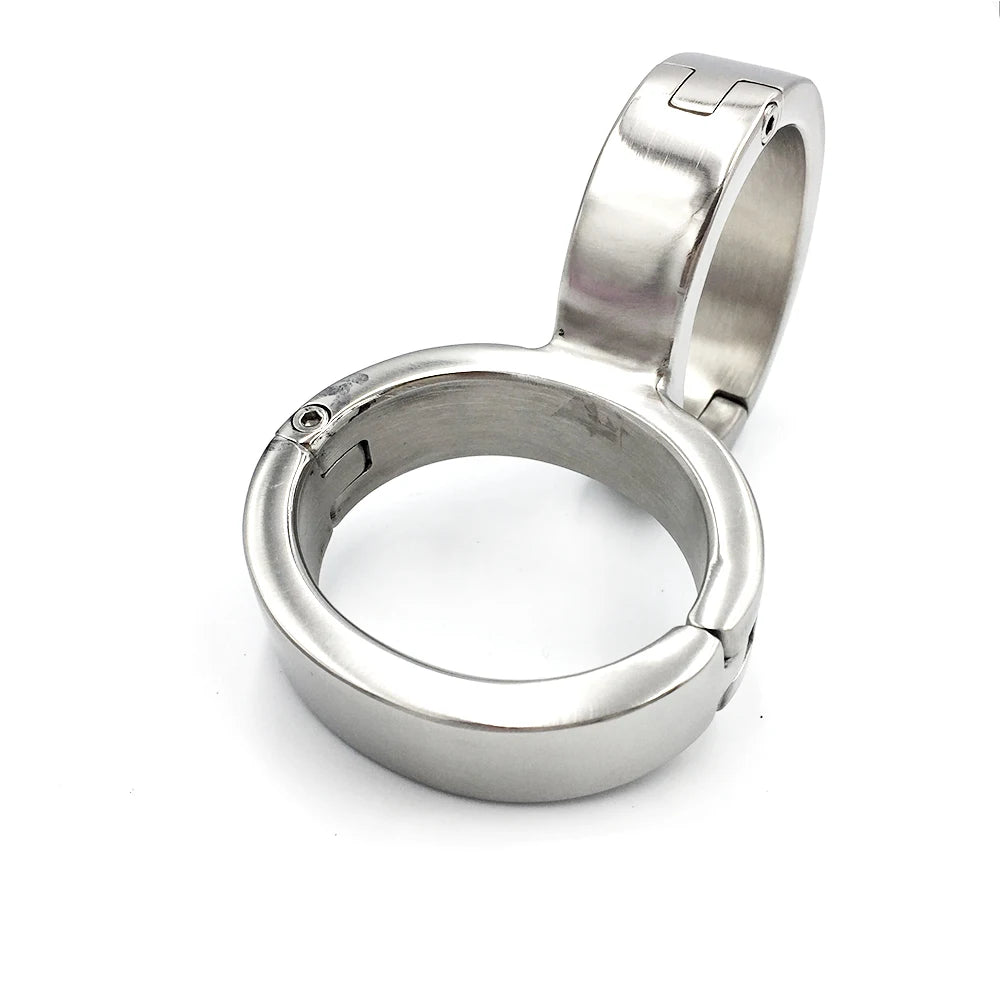 Latest Stainless Steel 8 Form Fixed Oval Shaped Wrist Restraint Handcuffs Manacle Adult BDSM Bondage Sex Toy For Male Female
