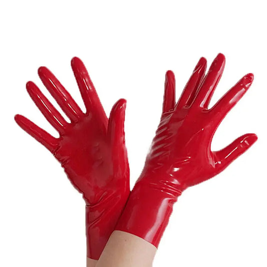 Cosplay Latex Short Gloves 0.4mm Club Wear for Catsuit Dress Rubber Fetish Costume