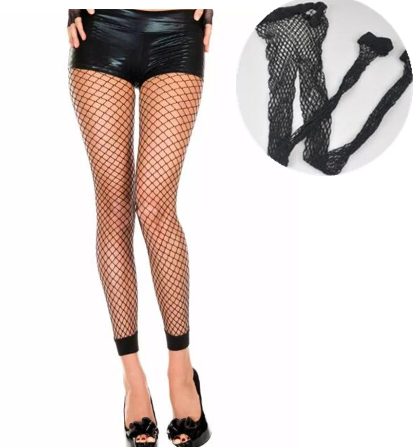 Popular Sale Women's Sexy Fishnet Nine Mesh Stockings Fish Net Pantyhose Mesh Lingerie Thigh High Black Stocking