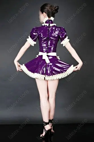 Latex Rubber Gummi Maid Servants Uniform Dress apron customized