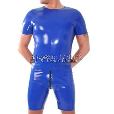 Latex Body Suit With Back Shoulder Zipper And Crotch Zipper Rubber Catsuit Bodysuit