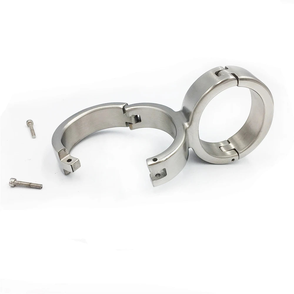 Latest Stainless Steel 8 Form Fixed Oval Shaped Wrist Restraint Handcuffs Manacle Adult BDSM Bondage Sex Toy For Male Female
