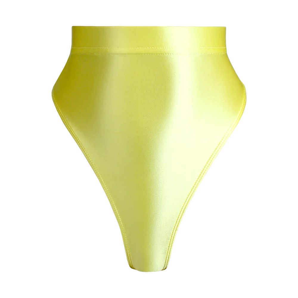 High Waist T-Shaped Short Pants for Women, Shiny Glossy, Monochrome Bikini Tights, High-Fork Briefs, Sexy Underpants, All Season