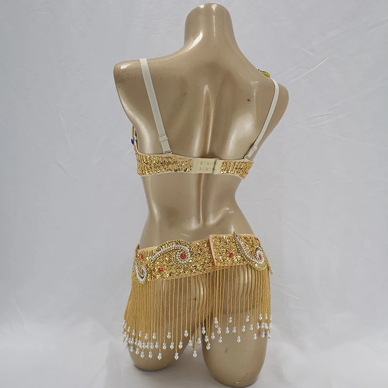 Bead wire Crystal bra and belt set