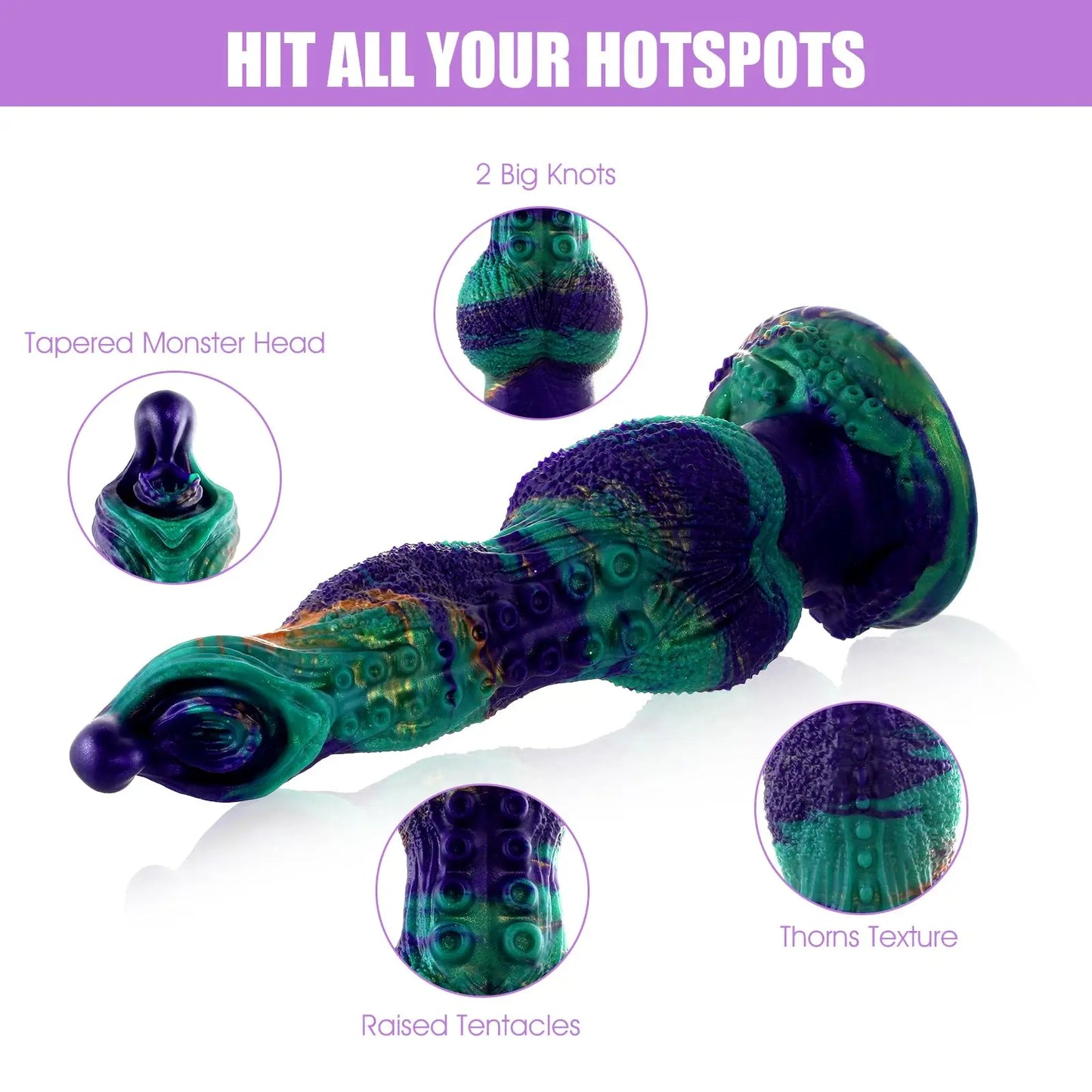 Huge Monster Fantasy Tentacle Sex Toy Silicone Realistic Dog Knot Dildo with Suction Cup G Spot Big Thick Anal Plug Masturbator