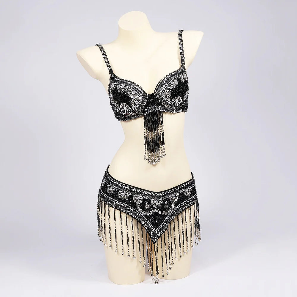 FRINGE FANTASY: Handmade Beaded Embroidered Bra & Belt Festival Set – ASHBURN™ Signature Drop
