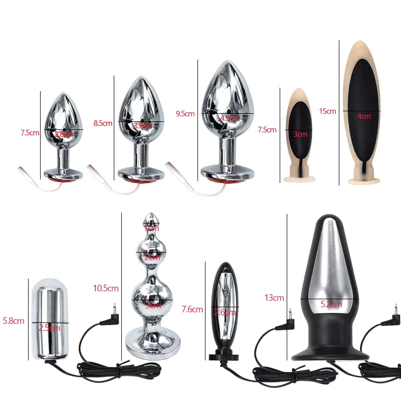 Anal Electro Plug Taser Electric Shock Anal Cork Electro Sex Bdsm Toys Electricity Accessories E-Stim Butt Plug Prostate Massage