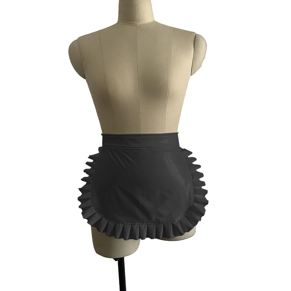 23 Colors High Quality Sexy Lolita Maid Cosplay Costume Japanese Style Ruffled Apron Women Cute PVC Apron Novelty Uniform Props
