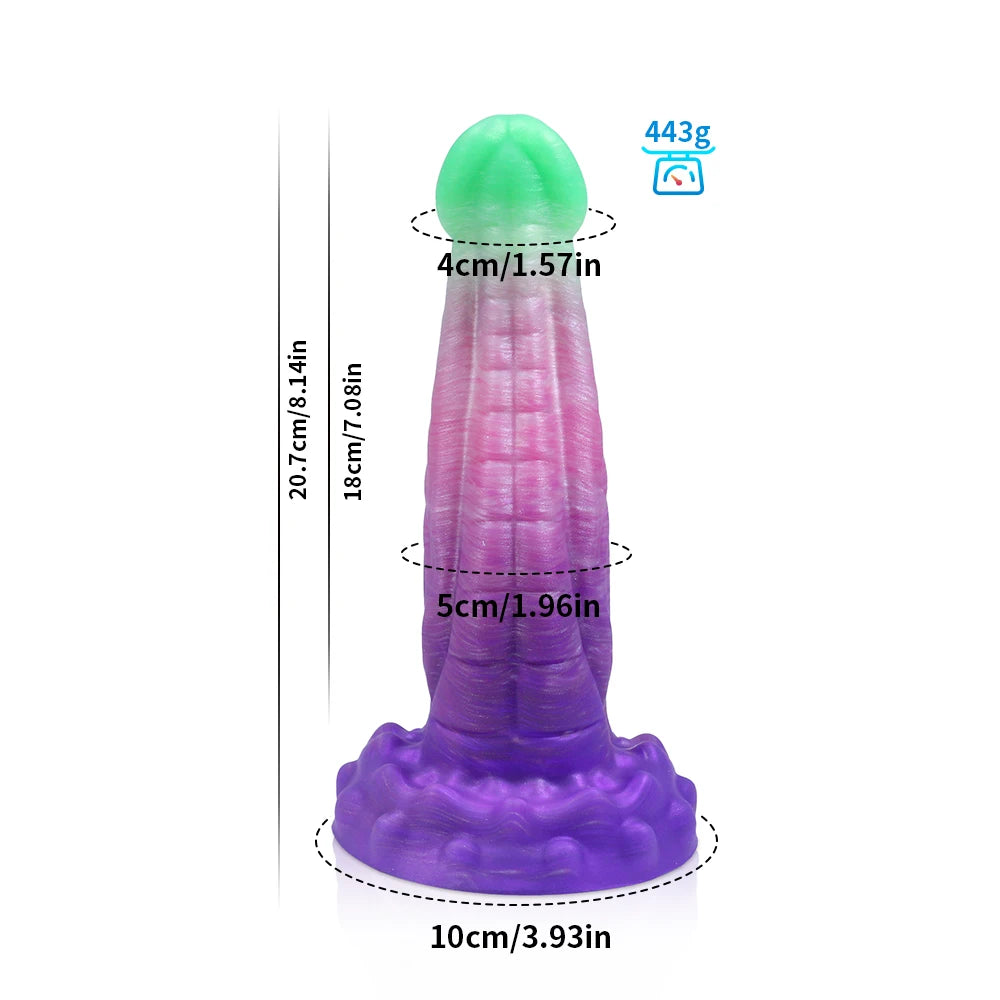 8 Inch 2024 Colorful Dildos Soft Purple Suction Cup Alien Dildo and Anal Plug  Fantasy Cobra Dildo for Men and Women Adult Use
