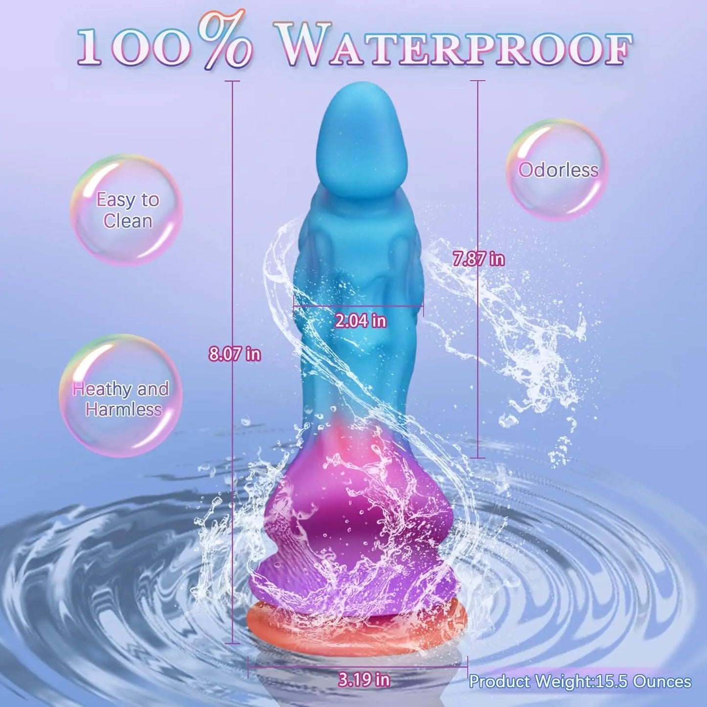 Realistic Monster alien Dildo Fantasy Thick Giant Animal Dragon Anal Dildo with Suction Cup Silicone Luminous Penis G-Spot Dildo