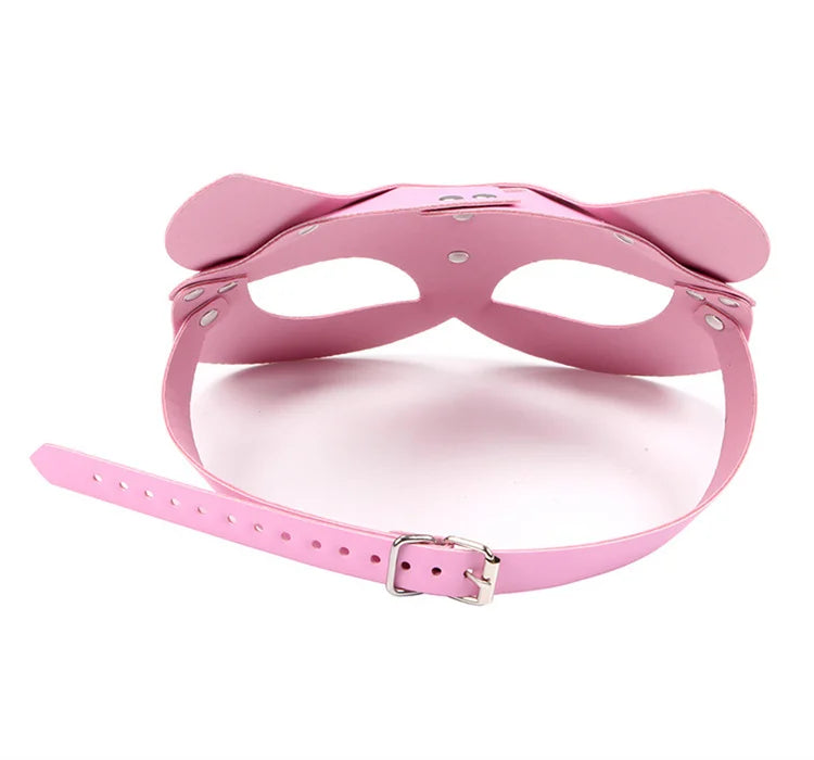 Women Cat Mask Sexy Leather Eye Mask Half Face Masquerade Mask Cosplay Costume Props for Halloween Mardi Gras Carnival