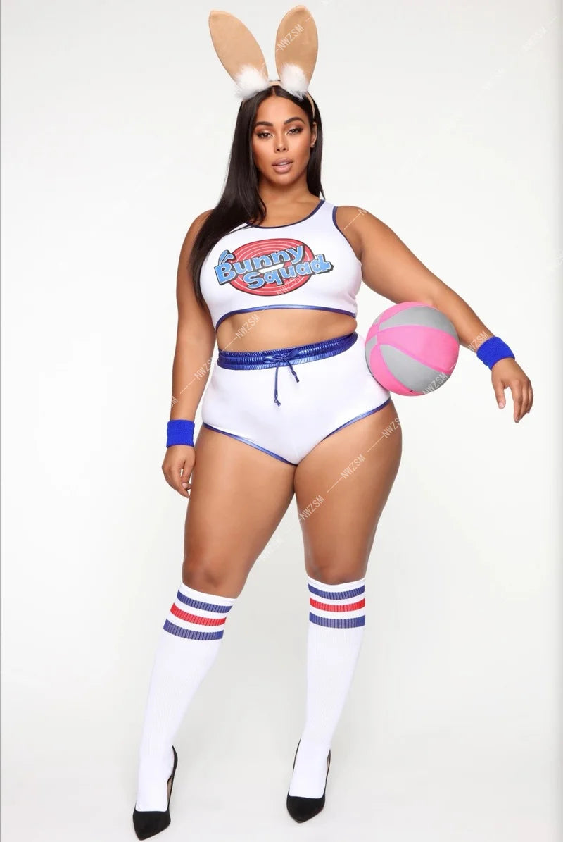 Lola Cos Bunny Cosplay Costume Space Lola Bunny Rabbit Disguise Woman Sexy Basketball Jersey Halloween For Women Adults