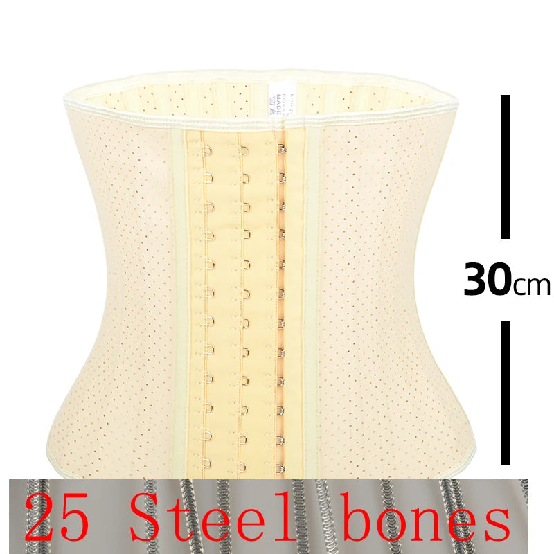 Latex Waist Trainer 25 Steel Bone Women Binders And Shapers Corset Modeling Strap Body Shaper Colombian Girdles Slimming Belt