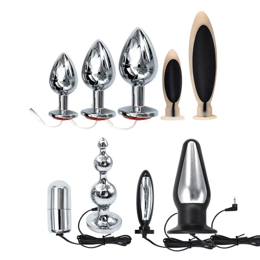 Anal Electro Plug Taser Electric Shock Anal Cork Electro Sex Bdsm Toys Electricity Accessories E-Stim Butt Plug Prostate Massage