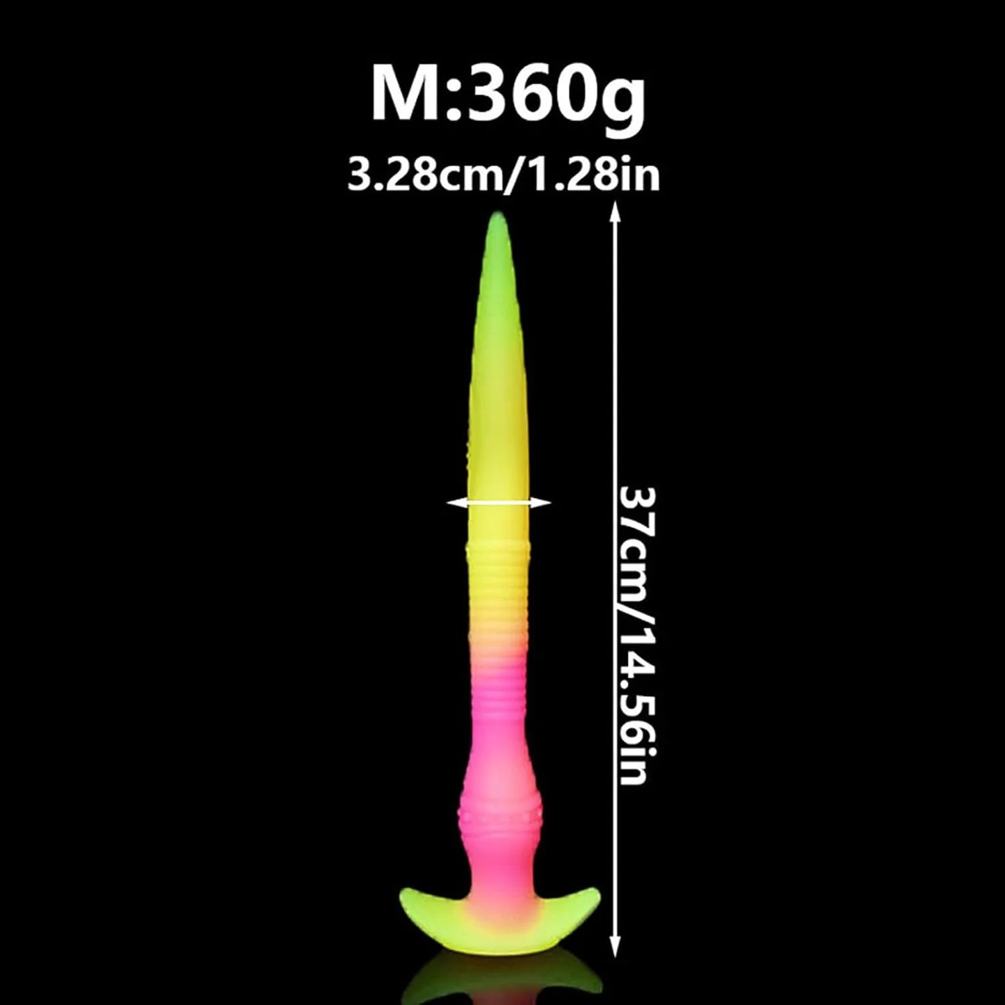 Soft Silicone Anal Plug Super Long Luminous Dildo for Prostate Massage Anal Training Glows in the Dark for Beginner