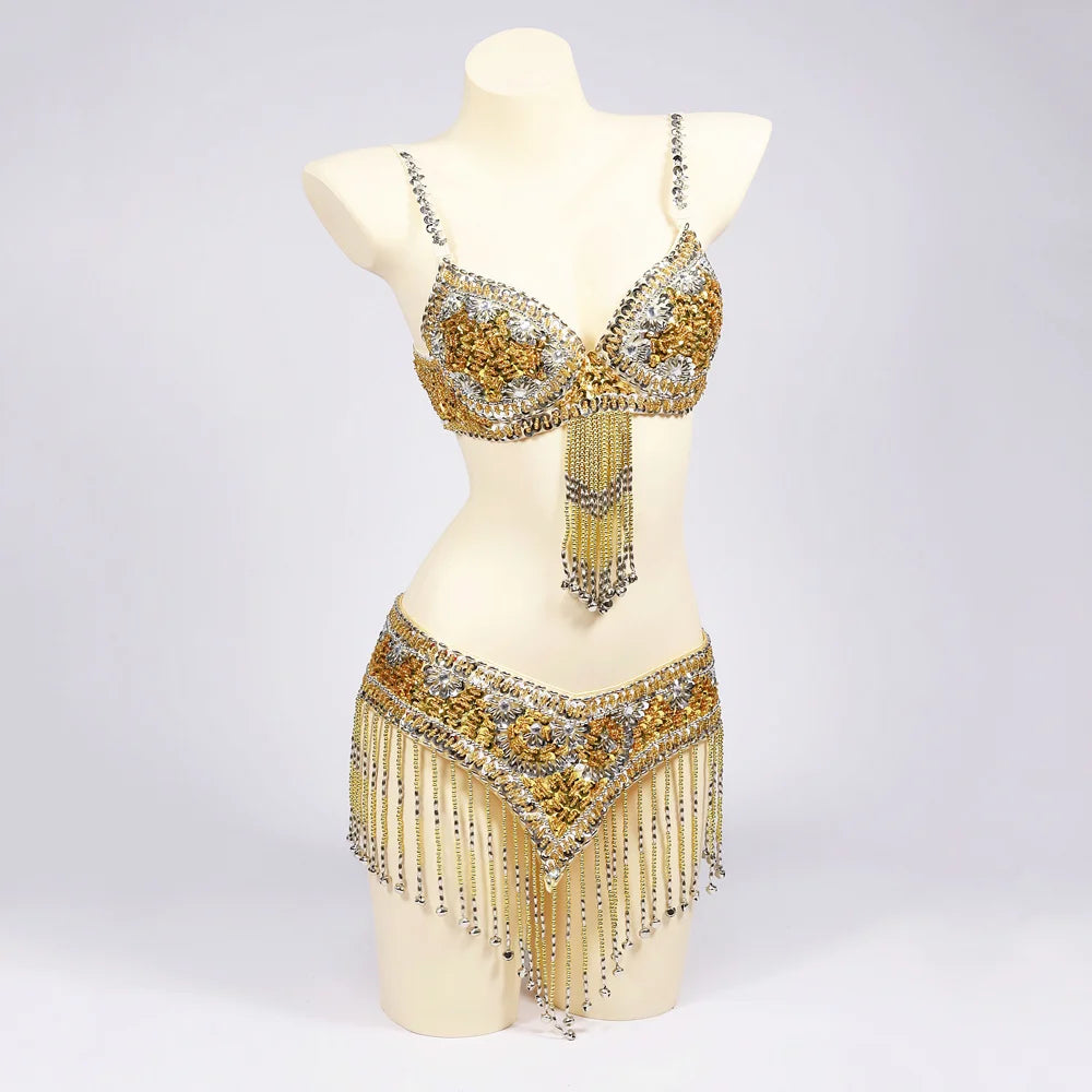 FRINGE FANTASY: Handmade Beaded Embroidered Bra & Belt Festival Set – ASHBURN™ Signature Drop