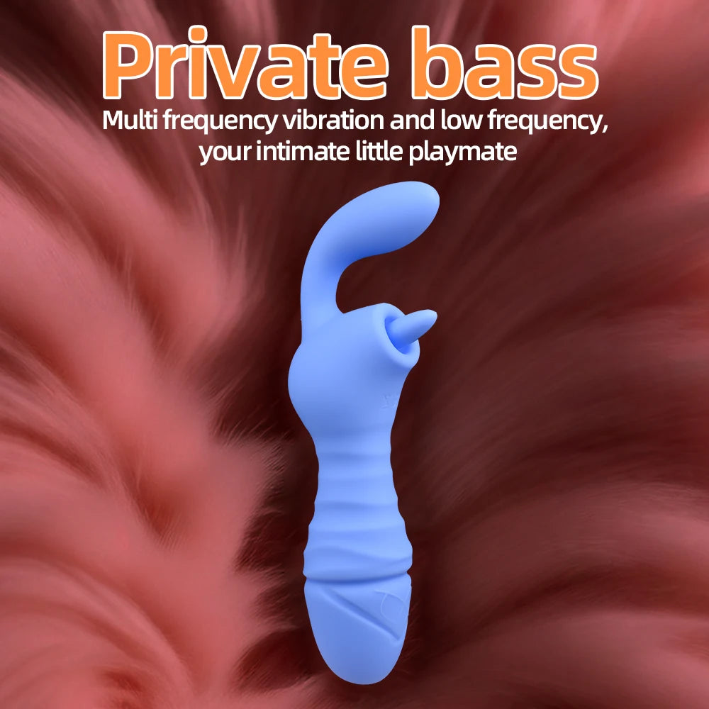 ASHBURN Clit Sucking Stimulation Dildos with 10 Powerful Vibrations Vagina Massager Liquid Silicone Sex Toys Double Head Vibrating