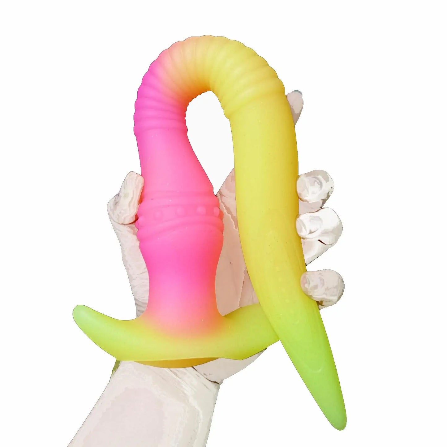 Soft Silicone Anal Plug Super Long Luminous Dildo for Prostate Massage Anal Training Glows in the Dark for Beginner